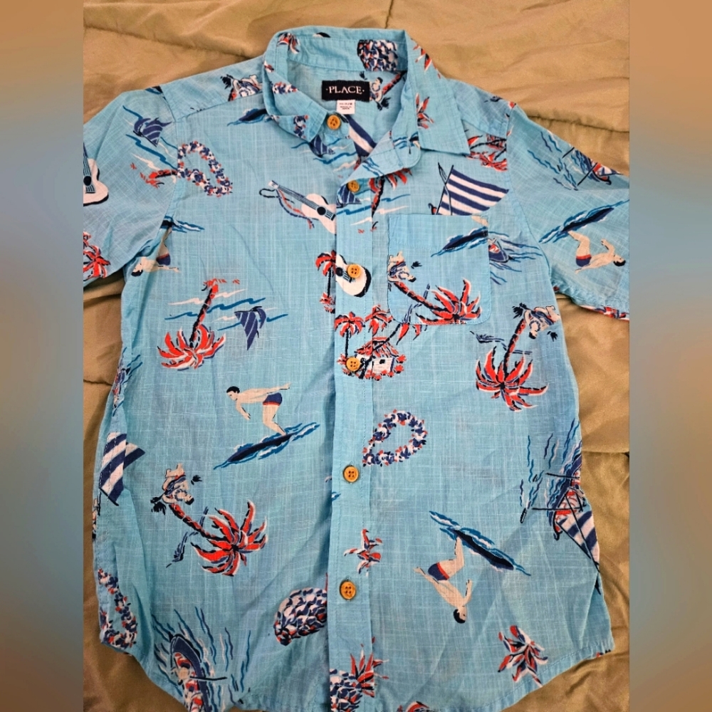 Children’s Place Boys M (7-8) Hawaiian Button Down